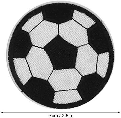 טלאים רקומים, 10 יחידות כדור כדורגל טלאים דקורטיביים טלאים תרמיל בגדים אביזרי בגדים מדבקה מדבקה תגית שחור