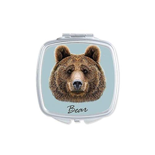 ענק חום דוב בעלי החיים מראה נייד קומפקטי כיס איפור כפול צדדי זכוכית