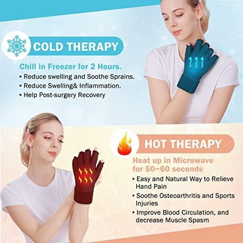 אצבע דלקת פרקים דחיסת קרח כפפת להקלה על כאב, מתכוונן רצועת יד יד יד קרח חבילה עבור חם & מגבר; קר טיפול, לשימוש