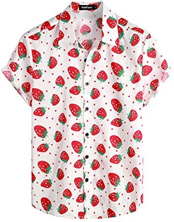 Vatpave Mens Hawaiian חולצות כפתור למטה שרוול קצר חולצות חוף חליפות תלבושות אלואה מזדמן קיץ