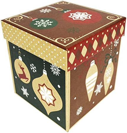 סט של 4 קופסאות מתנה עם נושאי מלאכה דקורטיביים אלגנטיים - 4 X4 4.5 - 4 סגנונות - קופסאות נושא ומעוצב