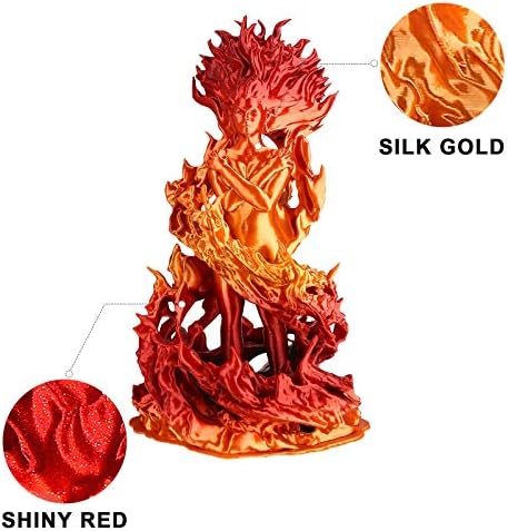 AMOLEN PLA 3D 1.75 ממ משי מבריק של נימה, זהב אדום וכסף שחור