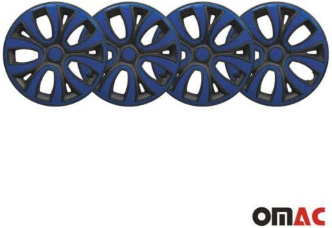 OMAC 15 אינץ 'רכזות לאאודי שחור מאט וכחול כהה 4 יח'. כיסוי חישוקי גלגלים - כובעי רכזת - החלפת