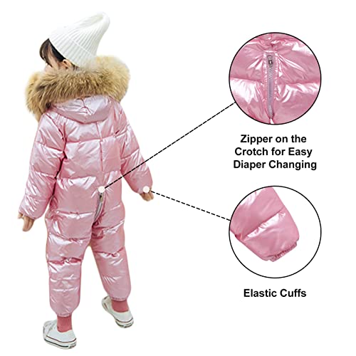 בנות תינוקות חורפיות רומפר ברדס ברדס שלג במורד סרבל סרבל עבה תלבושות חמות, ורוד 9-12 חודשים