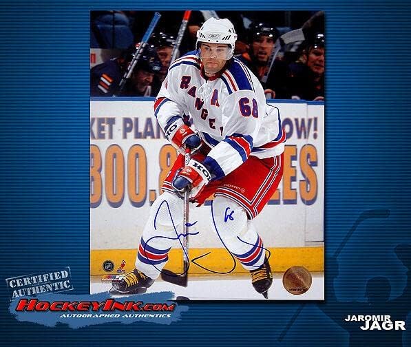 Jaromir Jagr חתמה על ניו יורק ריינג'רס 8 x 10 צילום - 70331 - תמונות NHL עם חתימה