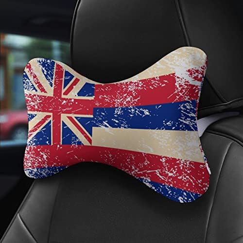 כרית צוואר מכונית של דגל מדינת הוואי 2 PCS נושמת צוואר הנשימה כרית מנוחה