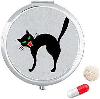 מפחיד שחור חתול ליל כל הקדושים גלולת מקרה כיס רפואת אחסון תיבת מיכל מתקן