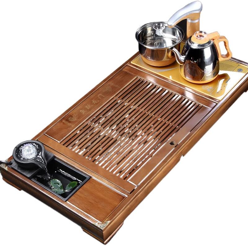 מגש תה מעץ מלא עם כיריים אינדוקציה משולב קומקום אוטומטי לחלוטין 茶盘 实木带 电磁炉 烧水壶 一体 全 自动 自动 自动 自动 自动