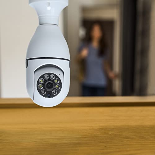 1080p מערכת מצלמות אבטחה E27 מצלמת נורה 360 מעלות מצלמות מעקב ביתיות אלחוטיות עם 5G WiFi צבע מלא ביום