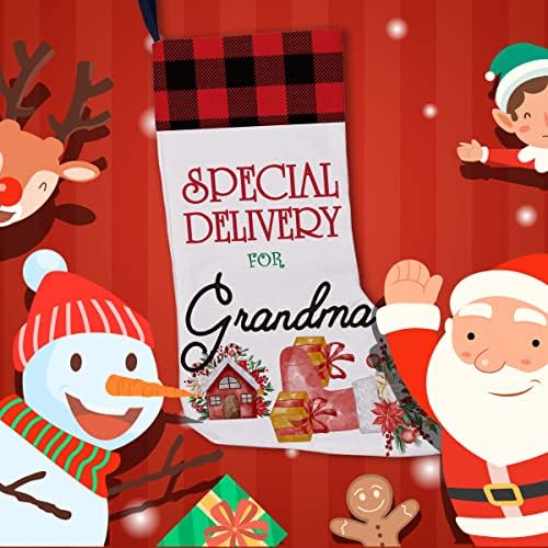 משלוח מיוחד של Golsoo לסבתא מגרש לחג המולד Borlap הטוב ביותר סבתא לחג המולד תלייה קישוטי חג המולד מתנות