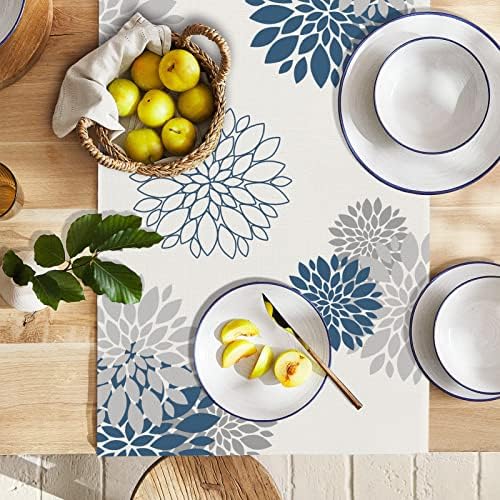 WHOHEAF כחול שולחן אפור רץ דליה פינאטה שולחן פרחים רצים מודרניים אלגנטיים פומפון בית חווה גיאומטרי עיצוב