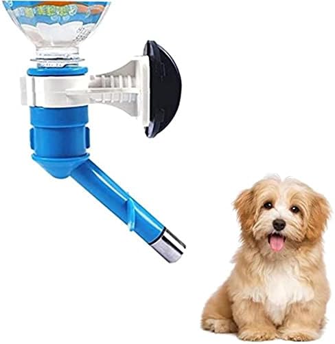 מתקן מים לחיות מחמד לחתולים כלבים וגורים - קערת שתייה קומפקטית קערת בקבוק ראש כחול
