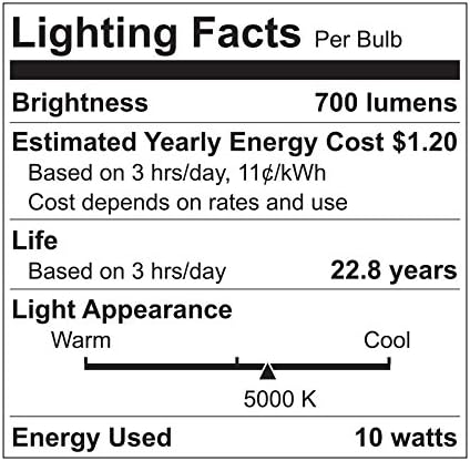תאורת ג ' נרל אלקטרוניקה 89942 אנרגיה-חכמה לד 10 וואט, 700 לומן ר30 נורה עם בסיס בינוני, אור יום, 1 חבילה