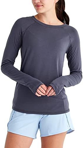זבוב בחינם זבוב במבוק של גוון שרוול ארוך - חולצת נשימה חיצונית נושמת חולצת מתיחה עם הגנת שמש UPF 50+