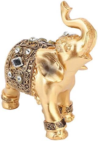 Weohoviy Elephant Decor Decor, פסל פיל הזהב פיל פנג שואי פיל, קישוט פיל עושר אספני עיצוב בית, פסל פיל גזע
