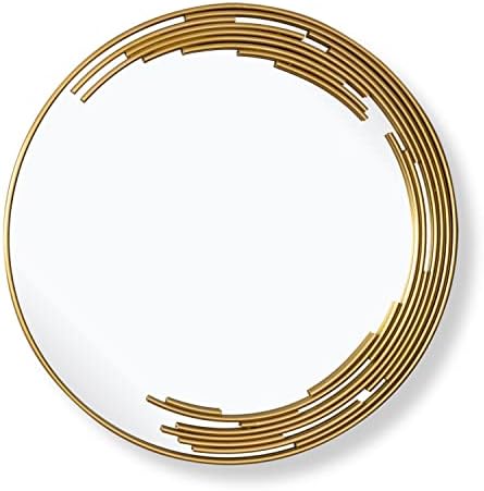 מראה מראה זהב עגול 23.6 לעיצוב קיר בסלון, מבטא זהב מראה מעגל ממוסגר מראה אמבטיה, מראה יהירות דקורטיבית, מראה