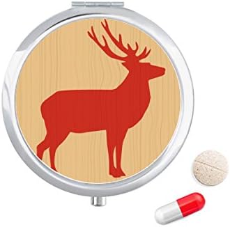 צבי בעלי החיים אדום בצבע עץ גלולת מקרה כיס רפואת אחסון תיבת מיכל מתקן