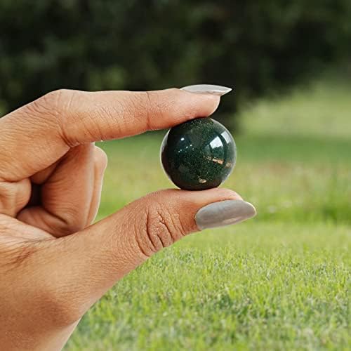 Aashita יצירות טבעיות אבן דם מיני כדור כדור כדור, 30 ממ כיס מיני כדור גביש כדור כדור לריפוי רייקי 25-30