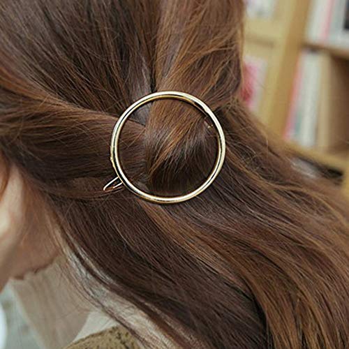 אקוק הולו חישוק עגול מעגל גיאומטרי מתכת שיער קליפ בובי פין קוקו מחזיק שיער אביזרי עבור נשים וילדה