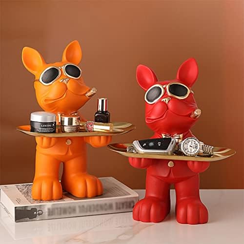 מגש תכשיטים של קערת מפתח KAMWD מגש תכשיטים של פסלון חיה, שרף יצירתיות פסלי כלבים יוקרתיים קערה דקורטיבית