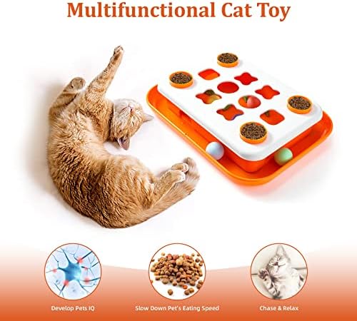 לואנפט עמיד חתול לטפל צעצוע לחתולים מקורה,אינטראקטיבי חתול פאזל צעצוע מזין,פאזל מזין צעצוע לחתולים יבש מזון,