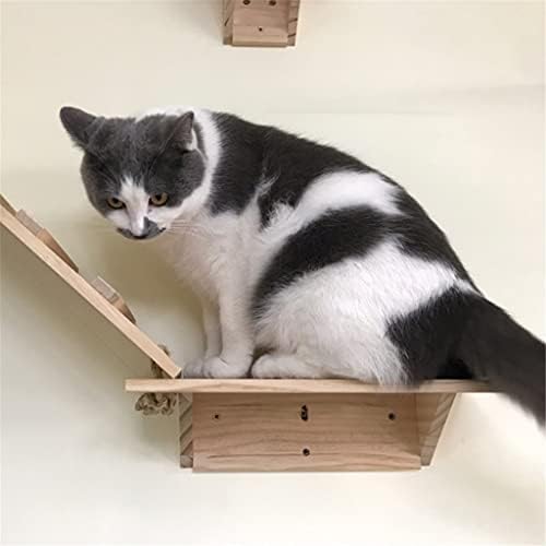 חתול עץ קיר רכוב חתולי טיפוס מסגרת חתולי עץ מוצק עץ חתולים קפיצות פלטפורמת קיר עשה זאת בעצמך לחיות