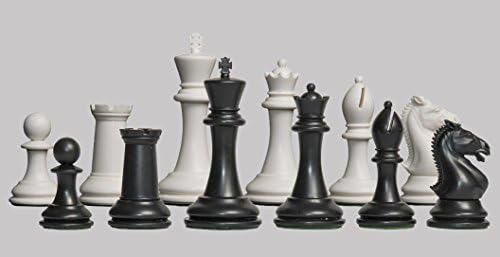 בית סטאונטון - סט השחמט הפלסטי של הייסטינגס-חתיכות בלבד-3.875 מלך-שחור ולבן