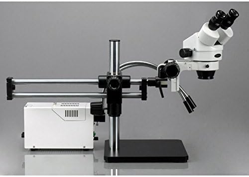 מיקרוסקופ זום סטריאו משקפת מקצועי של אמסקופ-5ברץ-פוד, עיניות פי 10, הגדלה פי 3.5-90, מטרת זום