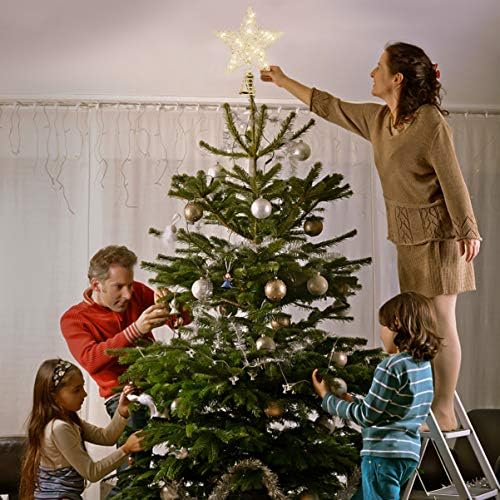 אורות טופר של כוכב חג המולד של טוינדונה, טופר עץ חג המולד נוצץ עם LED לקישוט הבית של מסיבת חג המולד