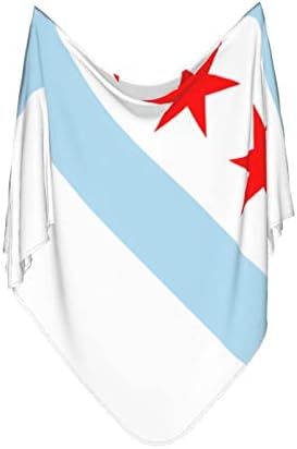 דגל שיקגו שמיכה לתינוק מקבלת שמיכה לעטיפת כיסוי חוט -יילוד של תינוקות