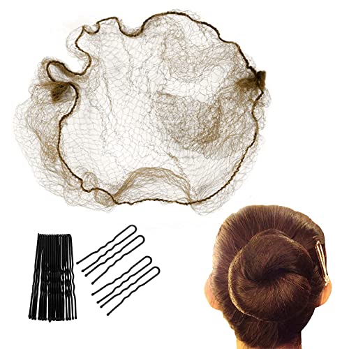 בוטארו רשתות שיער בלתי נראות וסיכות בצורת סט לנשים, 50 חתיכות רשת קצה אלסטית רשתות שיער בלתי נראות ו -40 חתיכות