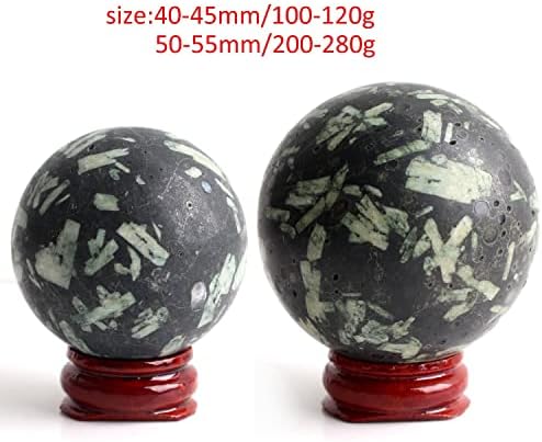 Qiaonnai ZD1226 1PC 40-60 ממ טבעי אבן רפואית כדור גביש כדורי כדורגל עמד