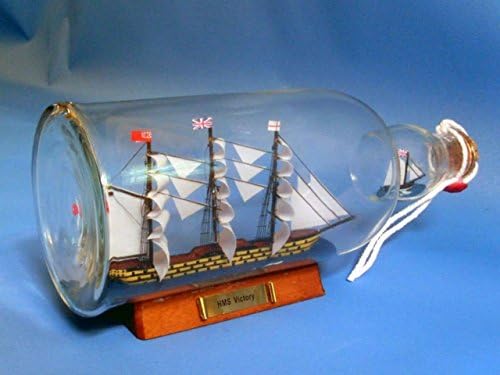 המפטון Nautical HMS Ship Ship Ship בבקבוק זכוכית, 11