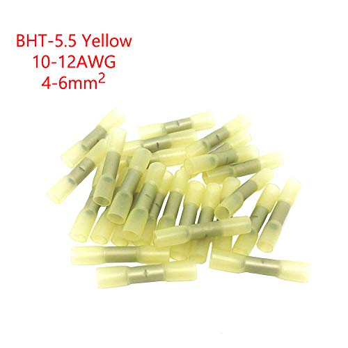 תמיכה 50 חבילה צהוב חום לכווץ התחת חוט חשמל מלחץ מסוף מחבר 10-12 אוג מד