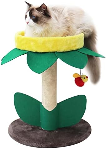 18.5 קטן חתול עץ לחתולים מקורה, פרח חתול מגדל עם טבעי סיסל חבל גרוד, רך קטיפה פלטפורמת ואינטראטיבי