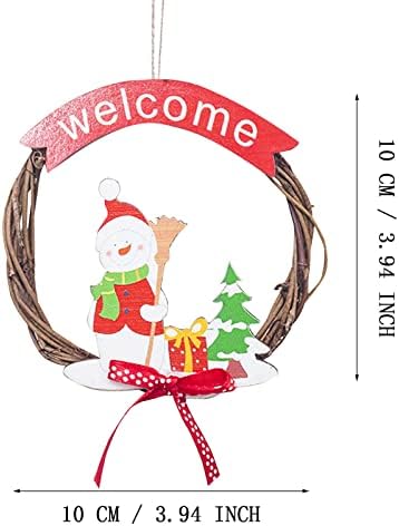 סדרת חג המולד תליון ראטאן מעגל חג המולד Rattan תליון דלת דלת דקורטיבית אורות וילון מיתר