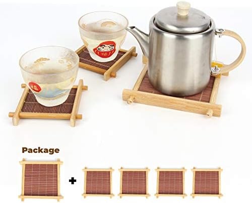 Skylarlife Bamboo תחתיות קובעות Kung Fu תה סיני כוס תה סינית מחצלת גונג פו טקס תה תחתונות טריבטים בידוד חום