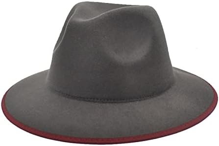 כובע עליון צמר שני כובע שוליות צבעים נשים שטוחות כובע ג'אז שוליים