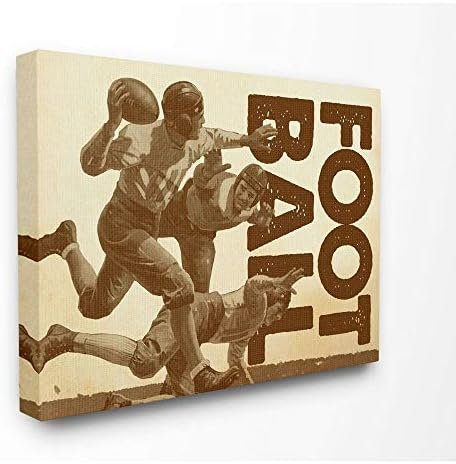 תעשיות סטופל כדורגל וינטג ' חום ניטרלי, עיצוב מאת האמן אמנות הקיר של יום שבת בערב פוסט, 10 על 15, לוח עץ