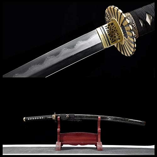 סכין GLW חימר מחוסמת מפלדה מקופלת חרב קטנה יפנית עור קרן מלאה סאיי סאייב חדה