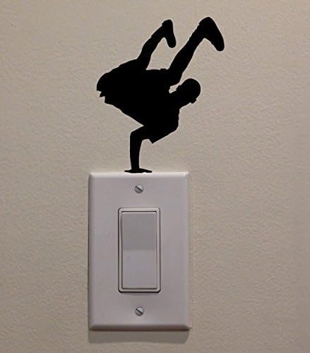 יינגקאי היפ הופ רקדנית ביד אחת ריקוד על אור מתג מדבקות ויניל מדבקות קיר מדבקת אמנות סלון גילוף קיר מדבקות