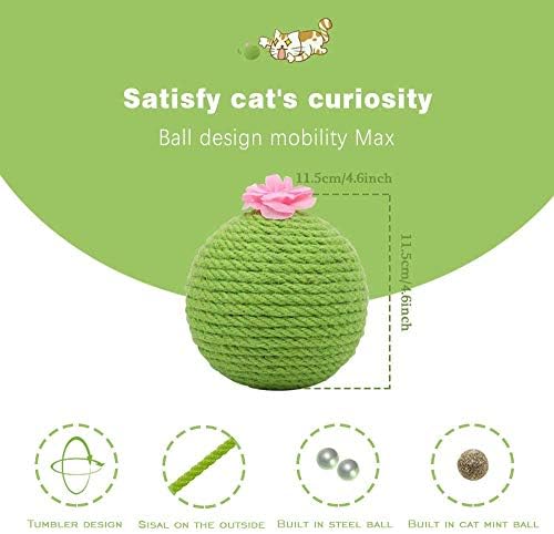 חתולי צעצוע של מגרד חתולים מגרדים כדור רולי-פולי כדורים טבעיים צעצועים אינטראקטיביים לחתולים וחתולים משחק
