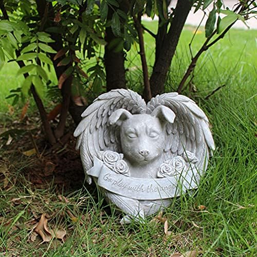 גנרי כלב זיכרון אבן ללכת לשחק עם את מלאך לחיות מחמד זיכרון גן אבן שרף כלב מלאך פסל בחצר האחורית סמן קבר מצבה