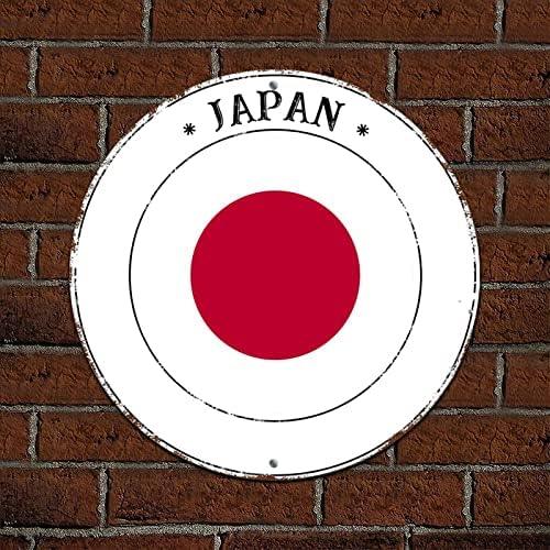 דגל יפן מתכת פח פח פח וינטג 'בסגנון אלומיניום זר זר מתכת שלט קיר אמנות תלייה תפאורה חלודה חרט