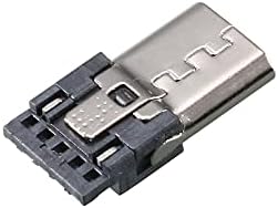 UXCell 10 PCS מיקרו USB סוג זכר B 5 מחבר הלחמת יציאת שקע מסוף