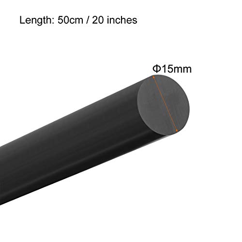 UXCell מוט עגול מוט עגול 5/8 אינץ 'אורך 20 אינץ