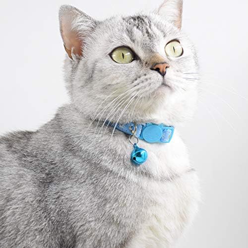 3 יחידות הבדלני חתול צווארון עם פעמון, ירח חתול צווארון מתכוונן חמוד חתלתול קולרים רך עבור חתול גור 7-10.