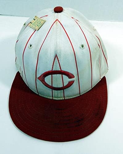 1995-96 סינסינטי אדומים ג'וני רופין 26 משחק השתמש בכובע לבן 6.75 DP22820 - משחק כובעי MLB
