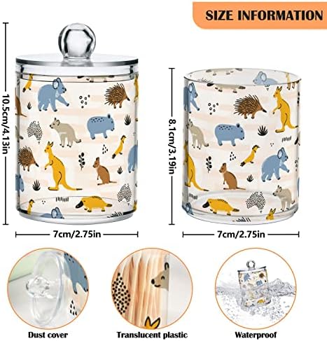 אוסטרליה חיות בר מחזיק כותנה מחזיק אמבטיה מיכלי אמבטיה צנצנות עם מכסים מכוונים כרית כותנה כרית