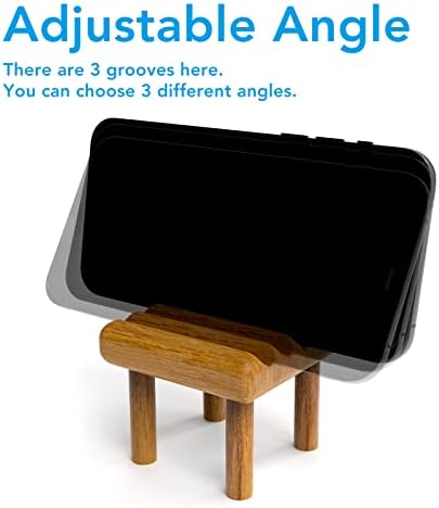 מחזיק טלפון של כיסא מיני חמוד של Belinkon, מעמד שולחן עבודה מעץ שהורכב במלואו, תואם לסמארטפון,